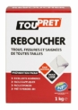 Poudre enduit à reboucher et égaliser trous, fissures 1 kilo Toupret 180010
