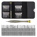 Tournevis Précision Mini 25 en 1 Kit de Tournevis Outils de Réparation pour iphone, Portable Laptop, Montre, Bijoux, Jouets, Lunettes etc Kit de Tournevis Set avec étui en Cuir