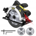 URCERI 1200W 5500 rpm Scie Circulaire 185mm 230-240V avec Guide Laser, Profondeur de Coupe de 65 mm Max, 2M Câble, Lames de 24 et 48 Dents Incluses