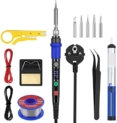 Vastar Kit de Fer à Souder, Outil de Soudage avec Ecran LED à Commande Numérique, Fer à Souder à Température Réglable 80-480 ° C / 176 ° F-896 ° F, Etalonnage de la Température de Soudage