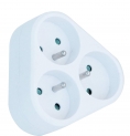 Velamp TRIPLITE- Multiprise 3 prises électriques 2 pôles avec Terre 3 sorties Frontales – 16 A Blanc