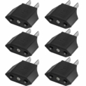 VGUARD 6X Adaptateur de Voyage Prise d’alimentation de Fiche Euro Prise sur USA US 2Pin – Idéal pour Les Voyages à l’étranger, États-Unis, Chine, Japon, Thaïlande, Mexique, Philippines, etc. -Noir