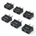 VGUARD 6X Adaptateur Secteur FR vers US Prise Europeénne vers Fiche Américaine/USA pour Brancher Appareils Français France Europe aux US/États-Unis, Chine, Thaïlande, Philippines, etc. – Noir