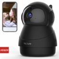 Victure Caméra de Surveillance,1080P Caméra WiFi sans Fil, Caméra Dome IP Intérieur, Vision Nocturne, Détection de Mouvement, 2 Way Audio, Pan/Tilt/Zoom pour Bébé/Aîné/Animal