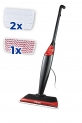 Vileda – Balai vapeur Steam XXL – Nettoyeur vapeur multi-surfaces – Idéal pour tous types de sols et moquette – Patin de rechange inclus, Noir/Rouge