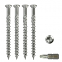 Vis professionnels pour terrasses, embout pour tournevis Bit 5×50 mm inclus. Lot de 500 pièces, en acier inoxydable C1 pour lames en bois