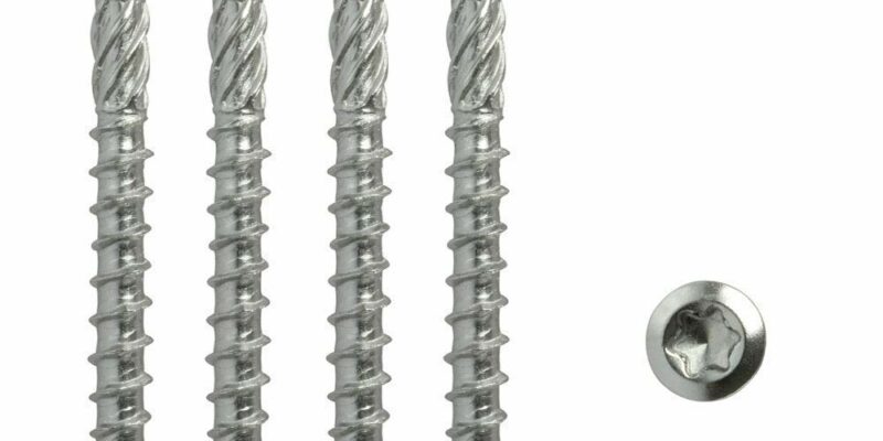 Vis professionnels pour terrasses, embout pour tournevis Bit 5×50 mm inclus. Lot de 500 pièces, en acier inoxydable C1 pour lames en bois