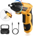 Visseuse sans fil,Tournevis sans fil,200 Rotation avec Lampe LED,200 rmp,3.6V 1500mah Batterie au Lithium,Chargeur USB