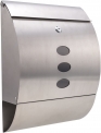 Voluker Boîte aux lettres Murale 400 x 120 x 300 mm en Acier Inoxydable, Argent