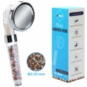 Wemk Pommeau de douche à haute pression, Pommeau Douche Anti Calcaire, Augmentation de 73% de la capacité de filtrage, Extra Venez avec un paquet paquet de bille minérale et éponge filtrante