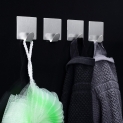 WHSIN Crochet Adhésif 3M Crochets muraux Porte Serviette Inox Crochets pour Serviettes pour Cuisine Salle de Bain, 4 Pièces