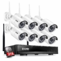 Wireless 1080p Kit Vidéo Surveillance sans Fil, 8ch NVR avec Disque Dur de 2 to, 8pcs IP Caméras Surveillance sans Fil Extérieure, Alerte Intelligente & App Gratuite