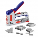 WORKPRO Agrafeuse Manuelle Multifonction 4 EN 1, Agrafeuse Murale Avec 4 Formes d’Agrafes 6-15 mm (4000 Pièces) pour Décoration de Meuble, Assemblage de Porte, Fenêtre, Armoire et Encadrement