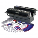 WORKPRO Boîte à Outils Kit d’Outils Professionnel Avec une Mallette en Fer Cantilever à 5 Compartiments 183 Pièces
