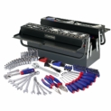 WORKPRO Boîte à Outils Kit d’Outils Professionnel Avec une Mallette en Fer Cantilever à 5 Compartiments 183 Pièces