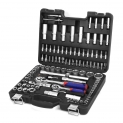 WORKPRO Coffret de Douilles Embouts et Clés à Cliquet 1/2-inch et 1/4-inch de Dégagement Rapide (108-pièce)