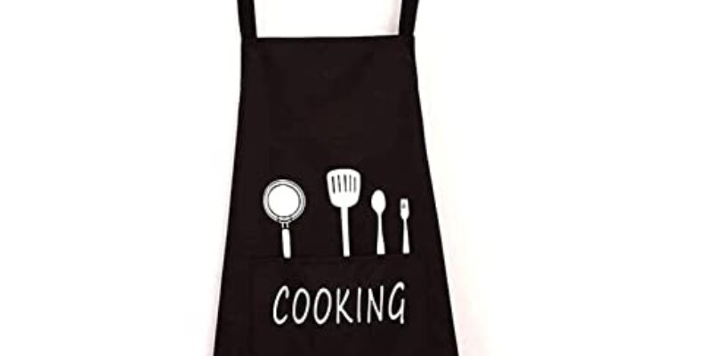 YGSAT Unisexe Chefs Cuisine Tablier Étanche avec Poches Tabliers pour la Cuisine Restaurant Travail BBQ Jardinage Artisanat Cuisson Noir