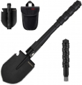 YOUNGDO Pelle Pliante 14 Fonctions, Pelle Pliante Multifonctionnelle pour Couper Branches, Camping, Survie, Randonnée et Jardinage (Pelle Pliable+ 3 Poignées+Sifflet de Survie+Couteau à Poisson)