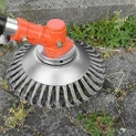 YUET Brosse de débroussailleuse à Gazon de 20,3 cm en Acier Massif avec Roue en Fil d’acier Massif pour Jardin et Mauvaises Herbes