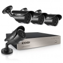 ZOSI 8CH 720P HD DVR Enregistreur Vidéo – 4pcs Caméra Surveillance Extérieure 1500TVL – Vision Nocturne 40m IR – Code QR pour Accès à Distance en 3G/4G/WiFi – PC/Smartphone- sans HDD