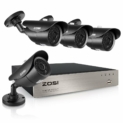 ZOSI 8CH 720P HD DVR Enregistreur Vidéo – 4pcs Caméra Surveillance Extérieure 1500TVL – Vision Nocturne 40m IR – Code QR pour Accès à Distance en 3G/4G/WiFi – PC/Smartphone- sans HDD