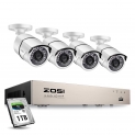 ZOSI 8CH H.265+ 5MP Kit Caméra Surveillance PoE avec 4X Caméra IP PoE Extérieur IP67 Alerte Instantanée Vision Nocturne 30 M, Disque Dur de 1TB et App Gratuite pour Accès à Distance Facile